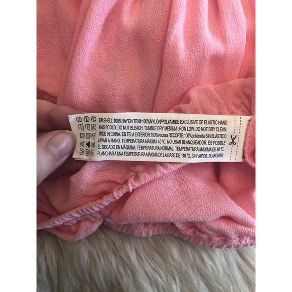 Forever 21 Short Sleeve Cropped Blouse in Pink Size L - Picture 5 of 9